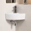 Lavabo d'angle triangulaire pour salle de bain, lavabo vasque mural en céramique, fini blanc lustré pour une petite salle de bain, salle d'eau, buanderie - 17,13 po x 12,60 po x 5,12 po (robinet non inclus)