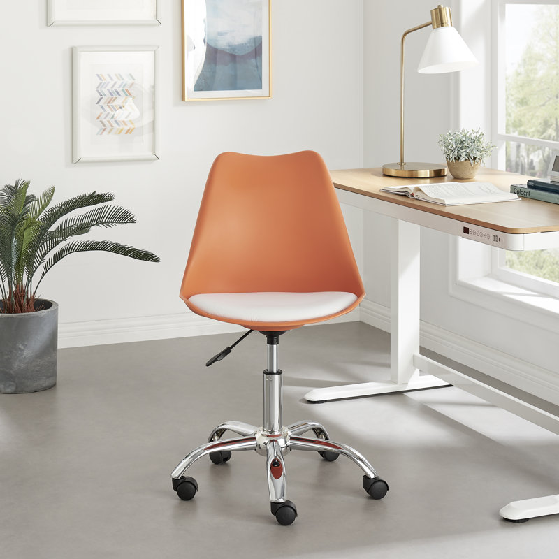 Kodan Simple Home Office Desk Chair - Scandi Chic Design, Orange