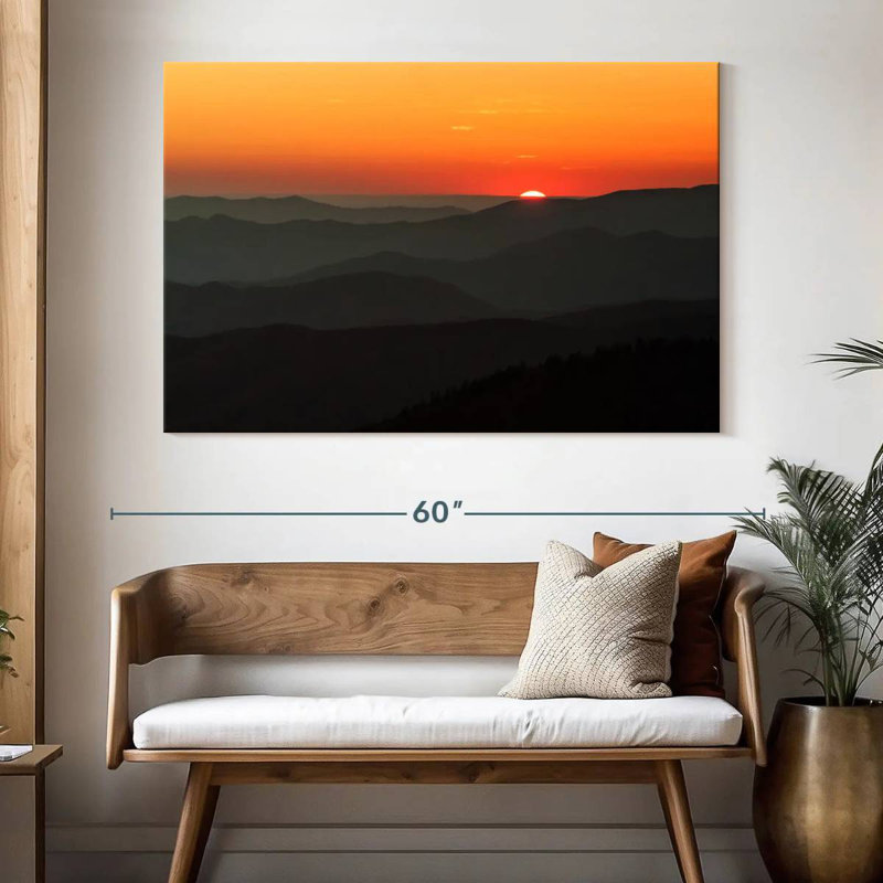 Lever de soleil Alvord Smoky Mountains, H 34 po x l 51 po