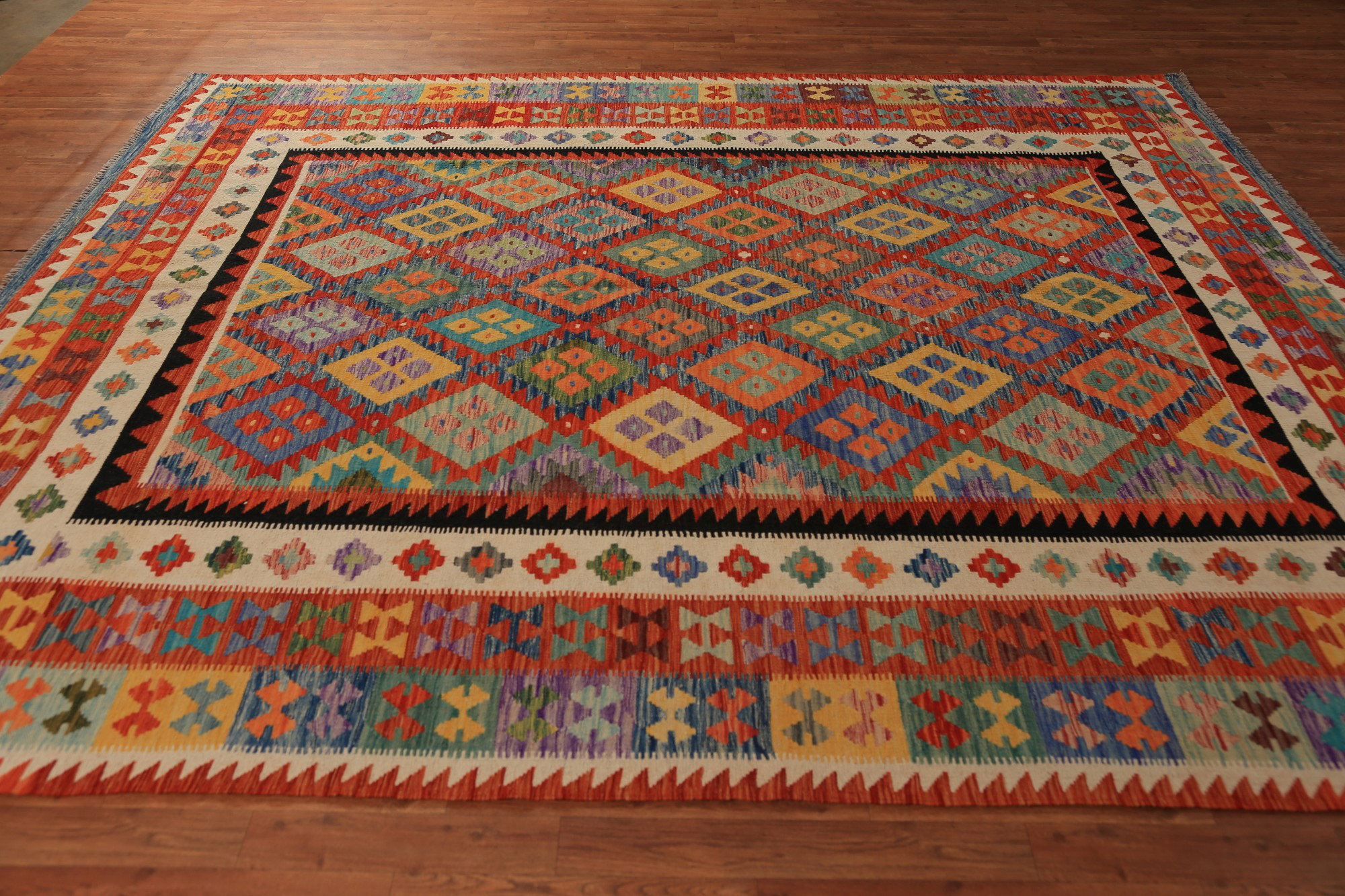 Wool Trellis Kilim Oriental Area Rug