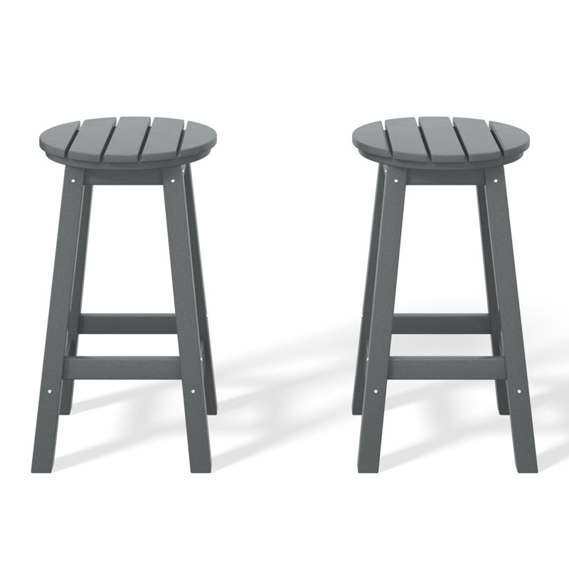 Tabouret de comptoir rond 24 po Laguna, Gris