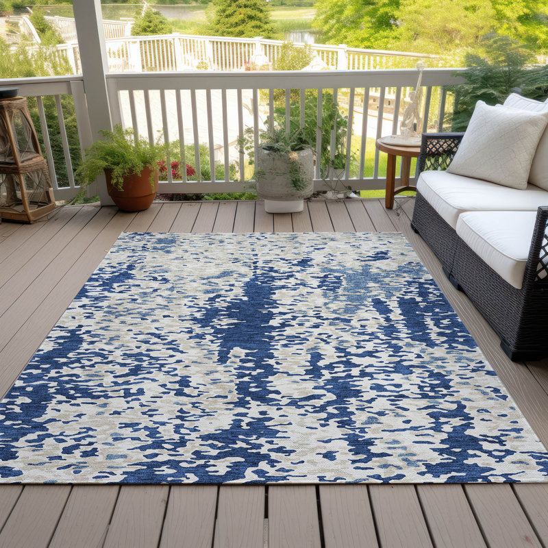 Aleg Washable Abstract Indoor / Outdoor Rug, Rectangle 8' x 10'