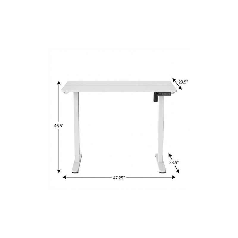 Bureau réglable ajustable en bois et acier blanc