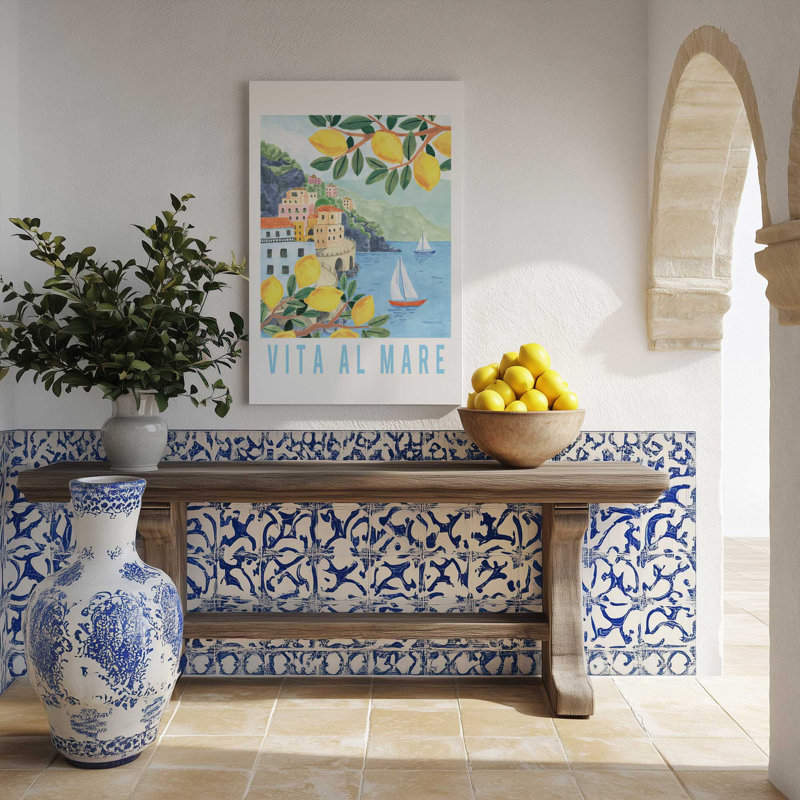Sérénité Lemon Coast sur toile, Toile tendue, H 18 po x l 12 po