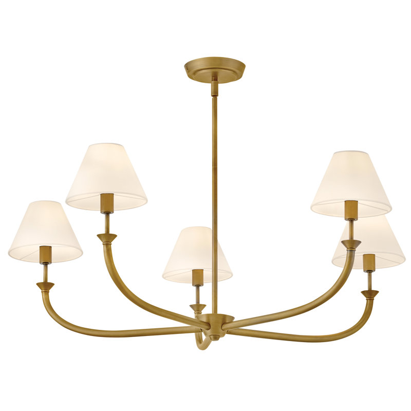 Lustre 5 lumières Greta, Doré