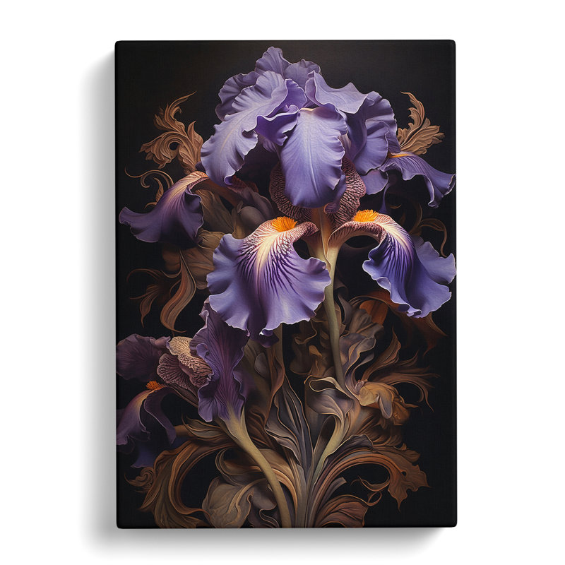 Iris Flower Baroque - Print, 50cm H x 35cm W x 3cm D