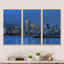 Port Coquitlam at night - Gorgeous panoramic photo as high quality wall art