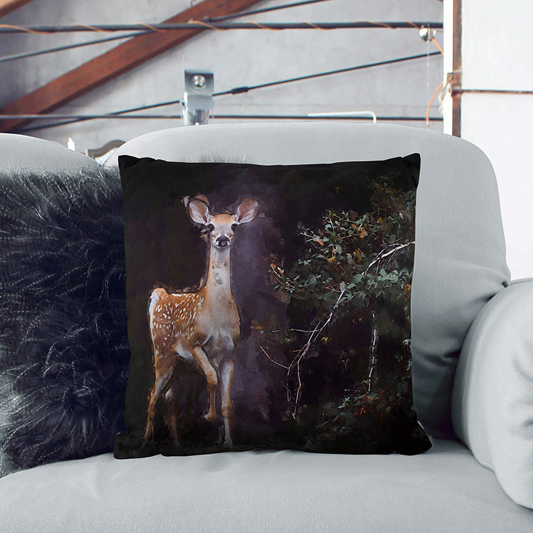 Curious Fawn in Abstract Cushion with Filling