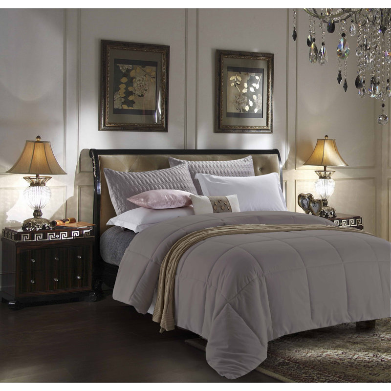 Modern & Contemporary Polyester Ring Stitch Comforter, Full/Queen, Gray