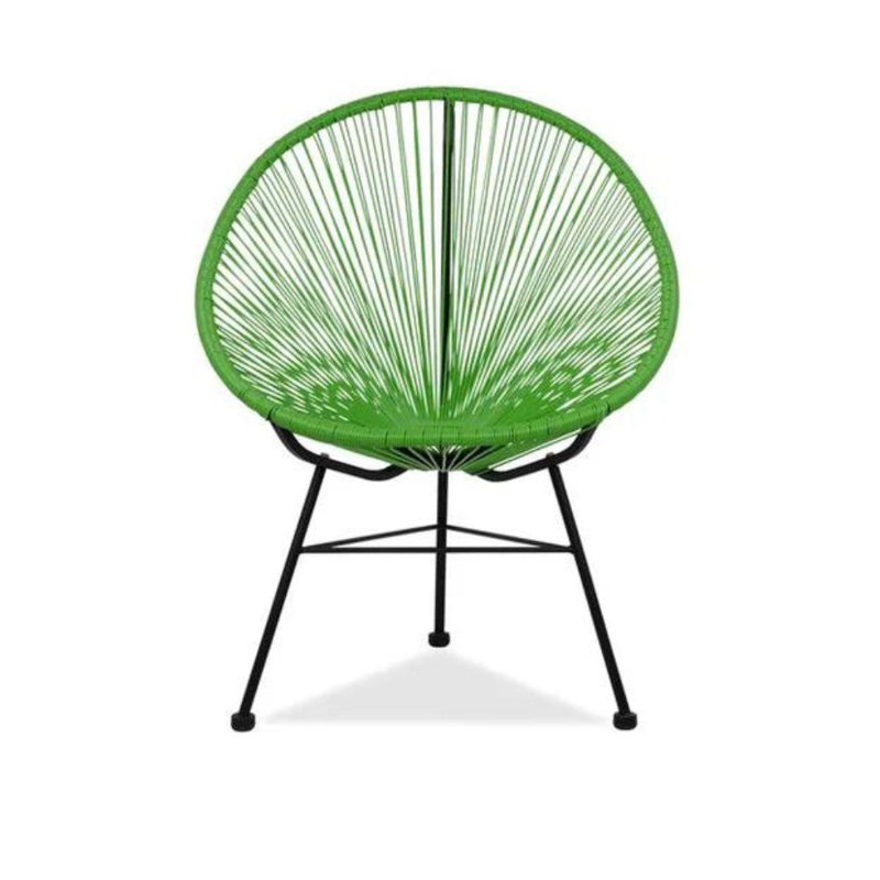 Chaise Acapulco, Vert foncé / cadre noir