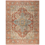 Oriental Hand-Knotted Wool Rust / Beige Area Rug