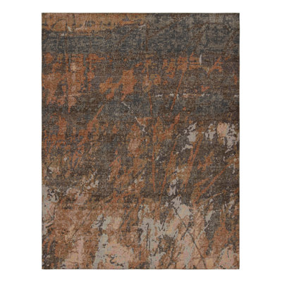 Distressed Homage Hand Knotted Wool Geometric Area Rug