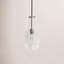 Luminaire suspendu 1 lumière Burnaby Altie avec verre embossé diamant et cordon tressé noir-70886300