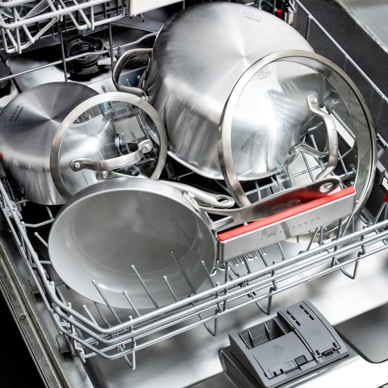 GreenPan Venice Pro Tri-Ply Stainless Steel Healthy Ceramic Nonstick 10 Piece Cookware Set