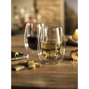 Color Accent Red Wine Glasses - Set of 2 by Matteo Monni | Green/ Yellow