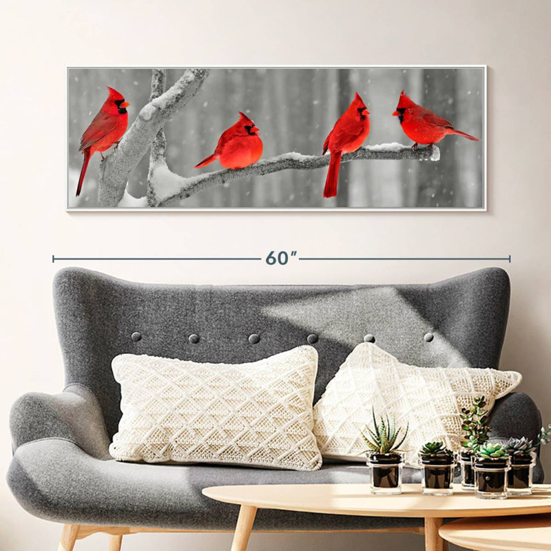 Cardinal, 49 po x 17 po, Cadre flottant blanc