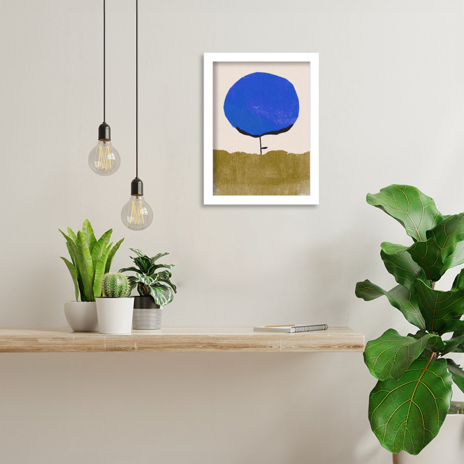 Blue Flower Print by Alisa Galitsyna, 13" H x 10" W, White