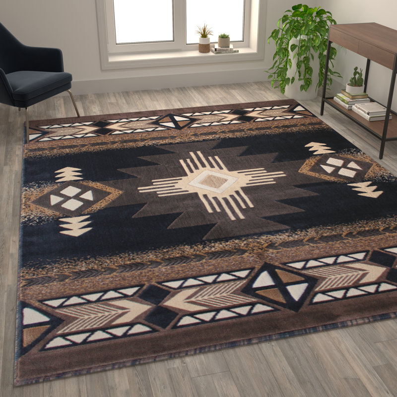 Leitha traditionnel en fibre d'oléfine, Rectangle 8 pi x 10 pi