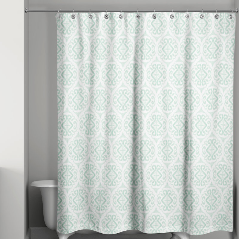 Rideau de douche Langridge, Menthe géométrique 2
