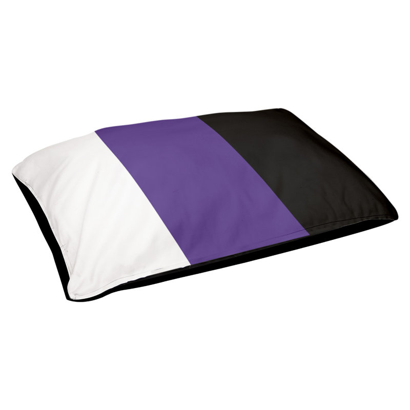 Coussin de lit pour chien Cincinnati, Grand (l 40 po x P 30 po x H 6,5 po), Blanc / mauve / noir