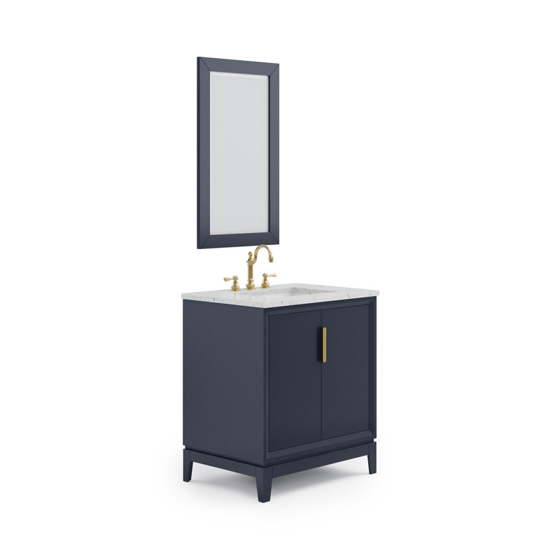 Elizabeth 30" Single Bathroom Vanity Set with Mirror, Monarch Blue, Hook