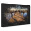 Jetty Over The Lake Paint Splash - Wrapped Canvas Print-61887621