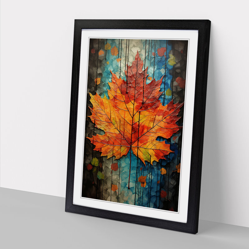 Leaf Modern No.2 - Framed Print, Black, 34cm H x 25cm W x 2cm D