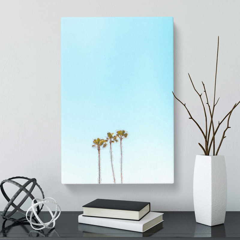 Summer Palm Trees - Wrapped Canvas Print, 60cm H x 40cm W x 3cm D