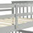 Gray Twin Over Full Bunk Bed In Wood, Featuring And Guard Rails, High - Strength Solid Pine, Easily Divisible Into Two Independent Sleeping Spaces, No Spring Box Needed, Upper With Length Rail,