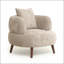 Fauteuil seau Nordic Chenille avec repose-pieds, coussin moelleux et coussin Nordic-131539508