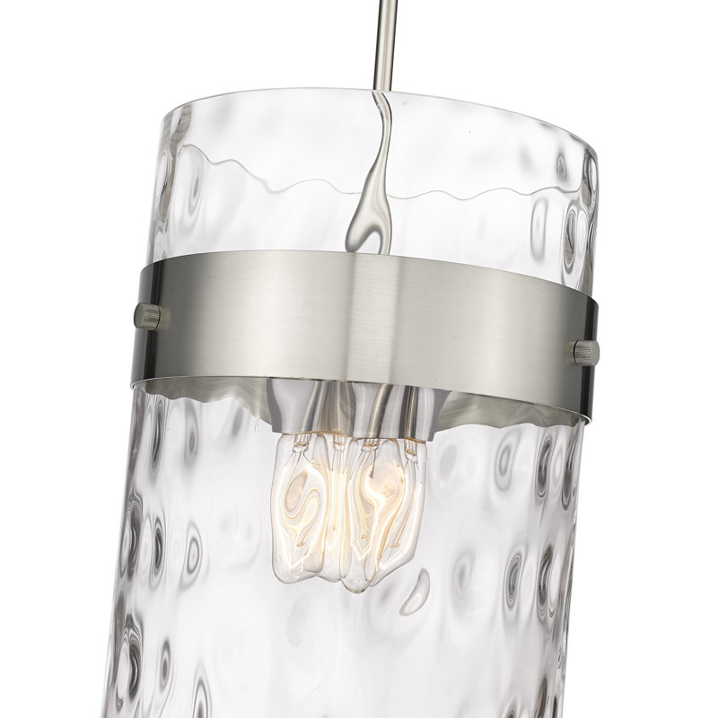 Luminaire suspendu 4 lumières Aultman, Nickel brossé