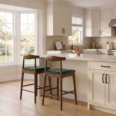 Solid Wood Bar Stool With Footrest 2 Packs