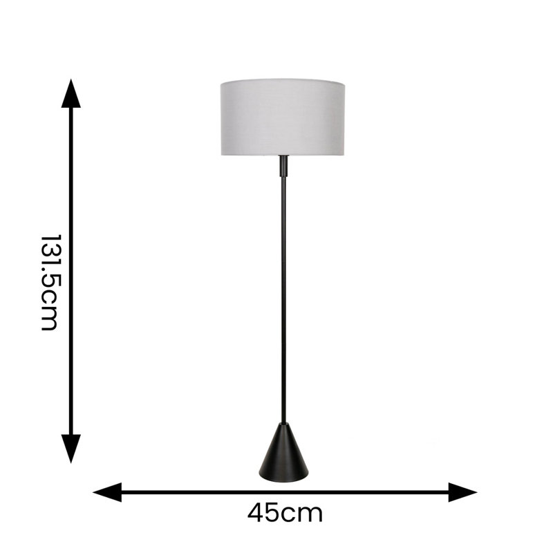 131.5cm Matte Traditional Floor Lamp, Yes, Grey
