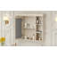 Armoire de rangement murale 35 po x 28 po avec porte miroir, armoire de salle de bain moderne avec miroir, armoire à pharmacie avec 6 tablettes ouvertes