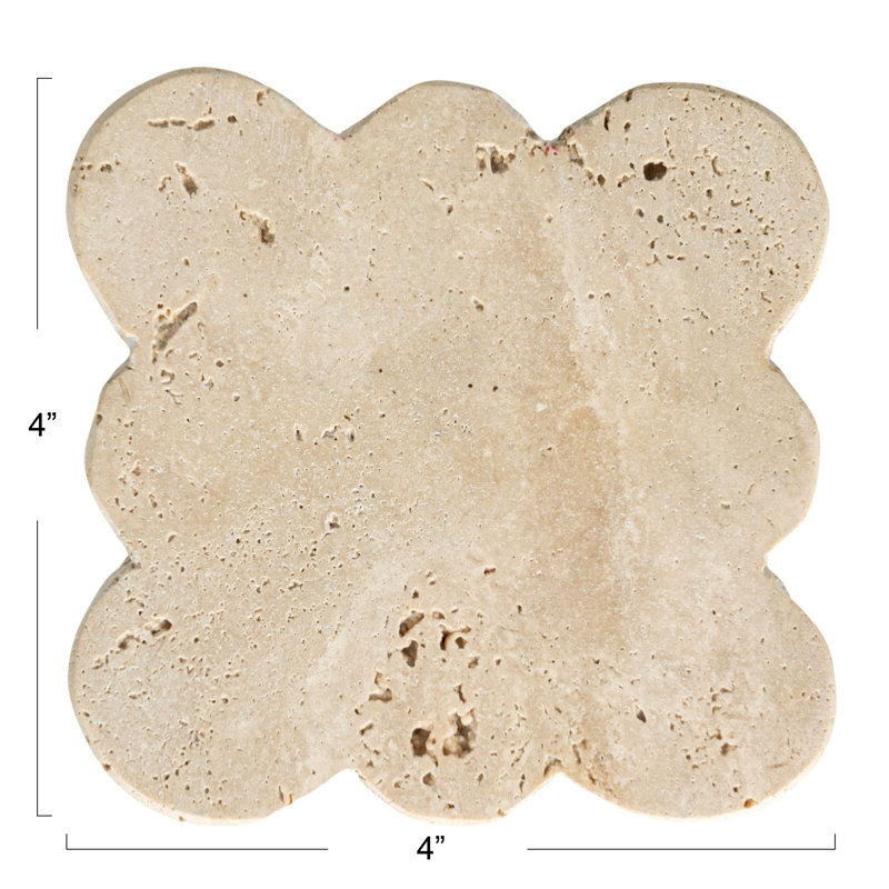 Tuscan Elegance Travertine Coaster Set