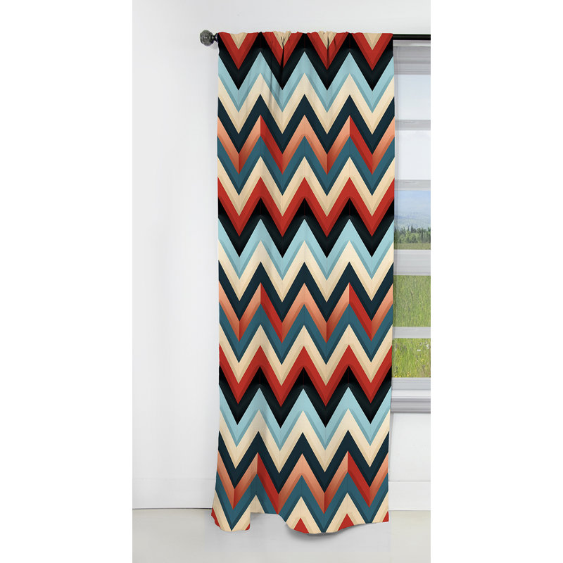 Motif à chevrons multicolore Urban I - Chevron - Rideau occultant - 1 panneau, L 52 po x L 120 po