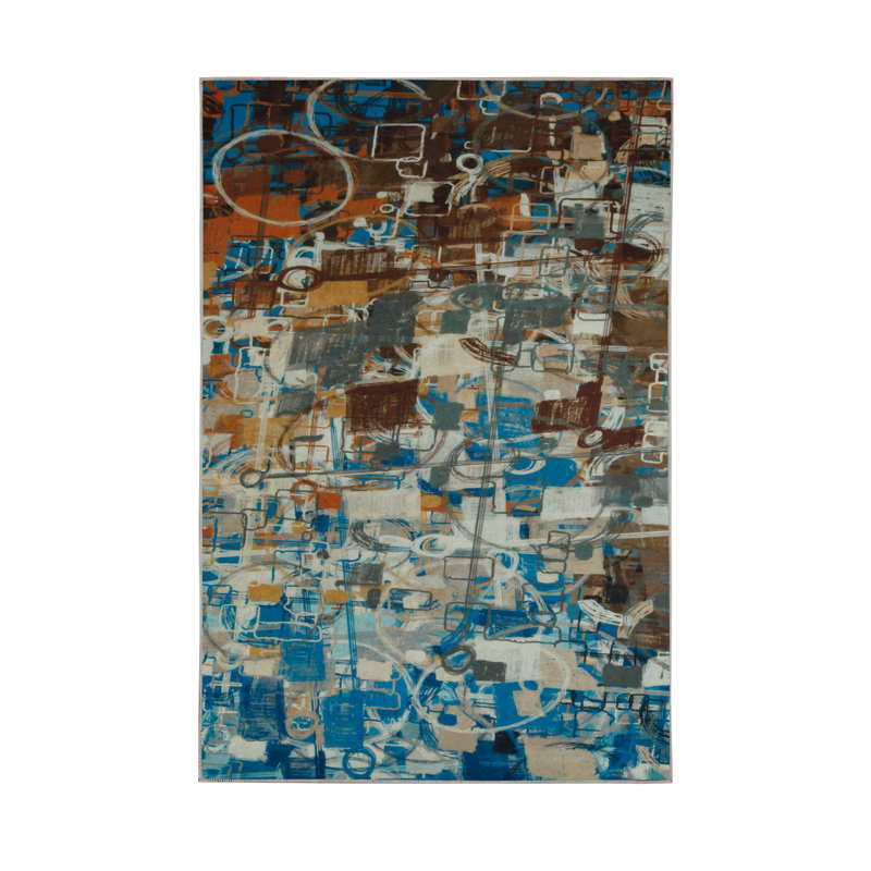 Soft Hall Carpet 2.6 x 4.9 Feet | 100% Polyester, 0.04 in Pile Height | Antibacterial, Non-Slip Underside | Woven with 3D Digital Printing | Machine Washable | Durable & Stylish for Entryways & Living Rooms