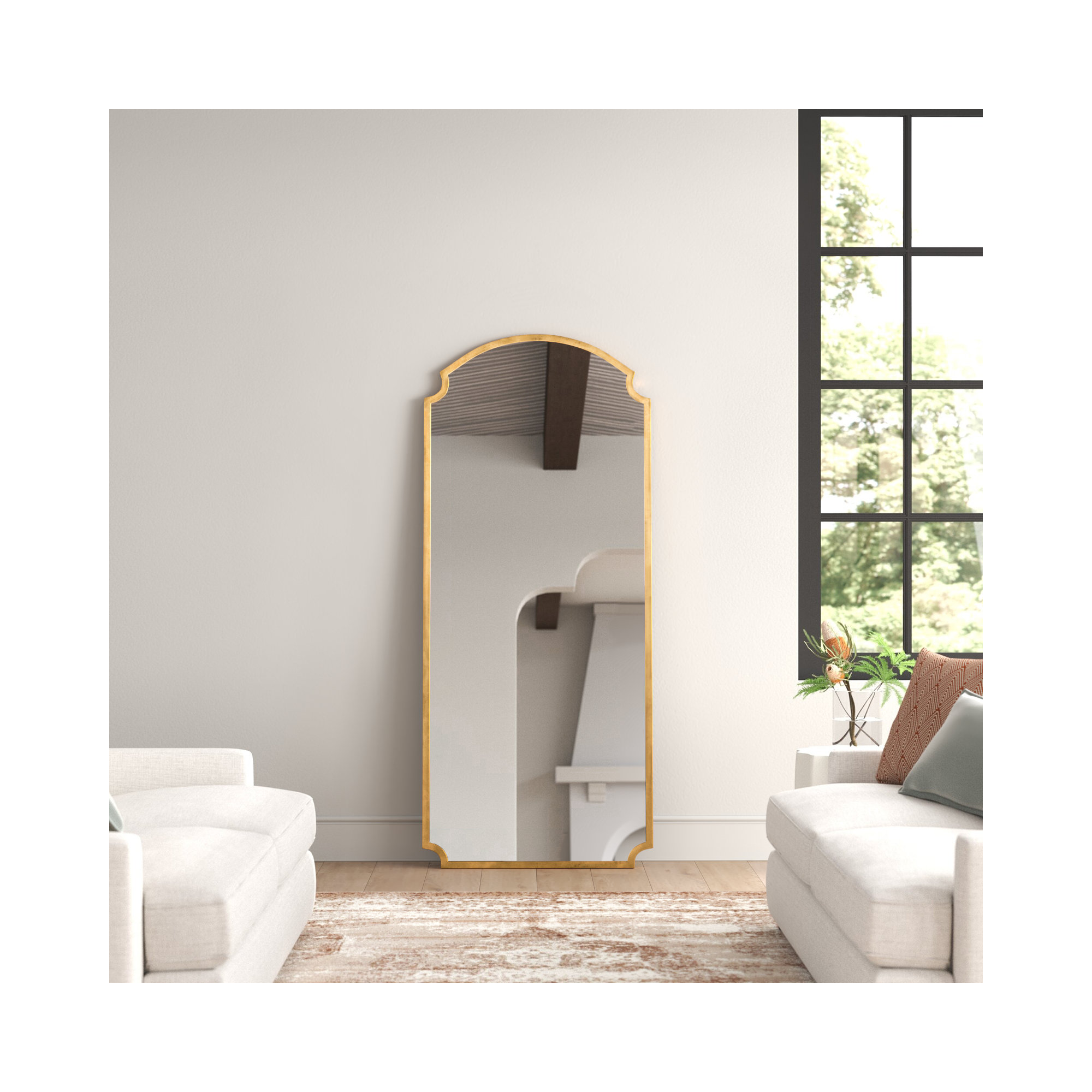 Orwell Metal Flat Mirror, Gold