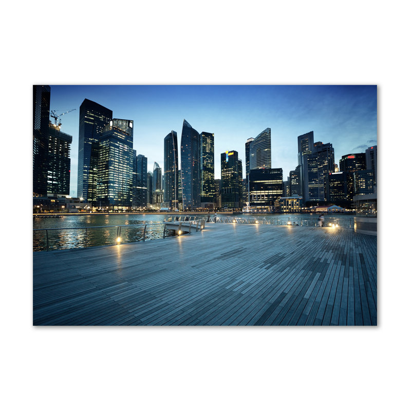 Singapore By Night - No Frame Print on Canvas