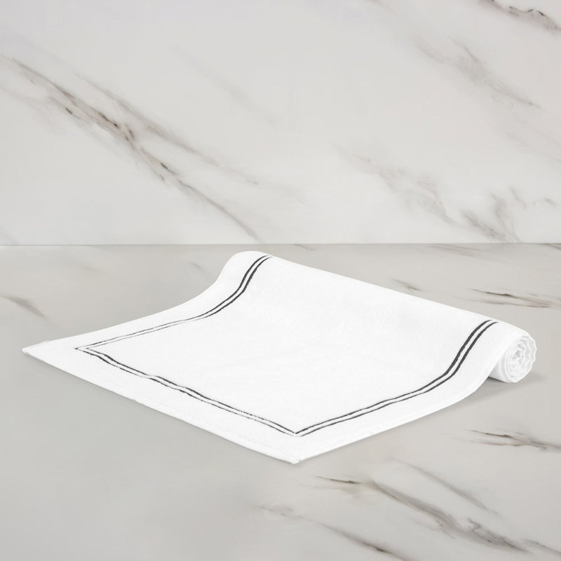 Classic Bath Mat, White/Gray