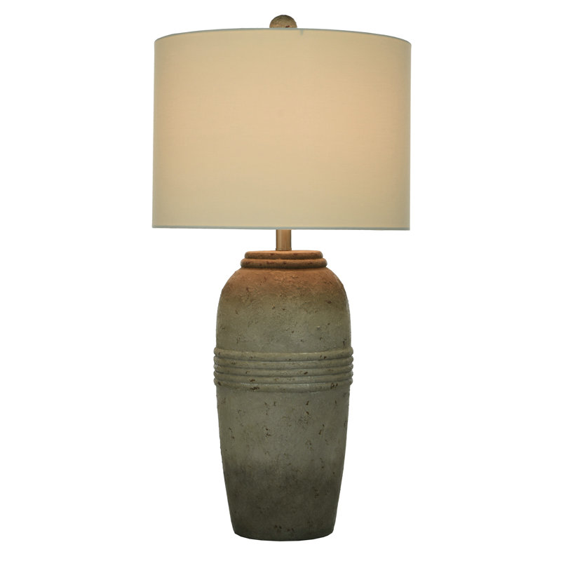 Iaria - Poly Resin Table Lamp Shade, Oatmeal, Bronzecotta