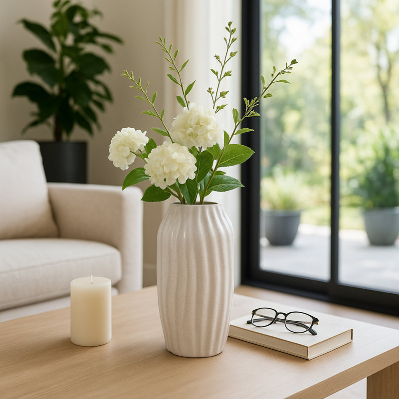Vase de table décoratif en céramique pour la décoration intérieure, H 11,75 po x l 6 po x P 6 po