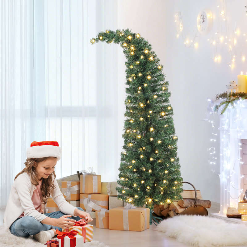 Prelit Bent Top Christmas Tree