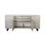 Console multimédia Zeka, portes cannelées, gris clair, 72 po-88863983