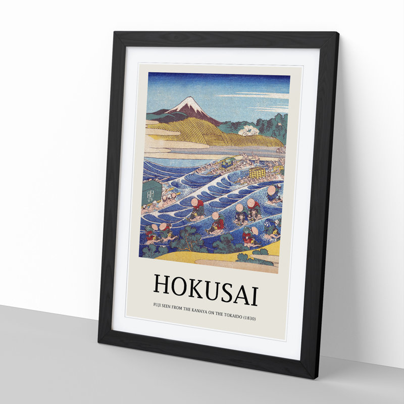 Fuji Seen From Kanaya by Katsushika Hokusai - Single Picture Frame Print, Black Framed, 65cm H x 48cm W x 2cm D