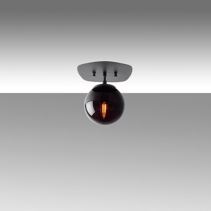 Plafonnier encastré en verre Pellot, Noir, Noir