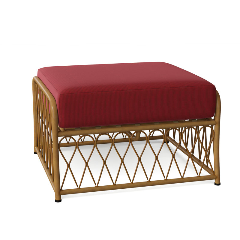 Repose-pieds d'extérieur avec coussin Cane, Denver Scarlett Sunbrella®