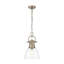 Petit luminaire suspendu Iftimie avec chaîne et verre transparent-2094349160-2094349166