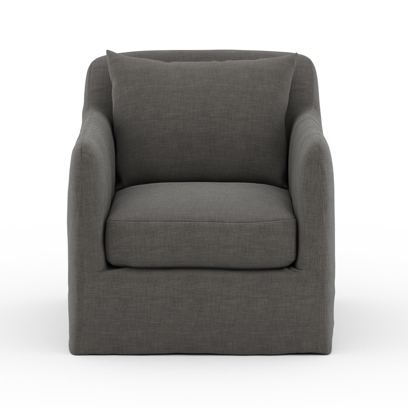 Fauteuil pivotant de 27 po de large Arinya, Gris anthracite