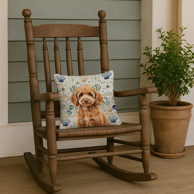 Coussin Miniature, Caniche miniature abricot, Carré 14 po